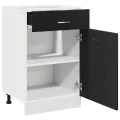 Armoire à tiroirs en chêne noir - 50x46x81.5 cm, en bois d'ingénierie.