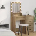 Coiffeuse  avec éclairage LED en chêne artisan, 50x41x135 cm