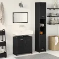 Ensemble de meubles de salle de bain 3 pièces Chêne noir Bois d'ingénierie