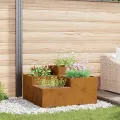 Jardinière  100x100x48 cm en acier résistant aux intempéries