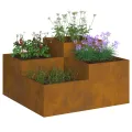 Jardinière  100x100x48 cm en acier résistant aux intempéries