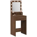 Bureau de Maquillage avec Lumières LED - Chêne Marron - 50x41x135 cm