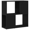 Bibliothèque  Noire en Chêne 60x24x63 cm en Bois d'Ingénierie