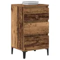Table de chevet  en vieux bois 40x35x70 cm en bois aggloméré