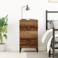 Table de chevet  en vieux bois 40x35x70 cm en bois aggloméré