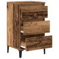Table de chevet  en vieux bois 40x35x70 cm en bois aggloméré