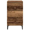 Table de chevet  en vieux bois 40x35x70 cm en bois aggloméré