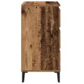 Table de chevet  en vieux bois 40x35x70 cm en bois aggloméré