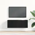 Meuble TV en Chêne Noir de 80x30x30 cm en Bois Agencé