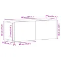 Meuble TV en Chêne Noir de 80x30x30 cm en Bois Agencé