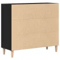 Buffet  Noir Chêne 90x34x80 cm en Bois d'ingénierie