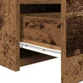 Tables de chevet  avec lumières LED 2 pcs Bois ancien 50x40x45 cm