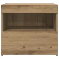 Tables de chevet  avec lumières LED 2 pcs Chêne Artisan 50x40x45 cm