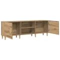 Meuble TV en Chêne Artisan - 150x30x50 cm - Fabriqué en Bois Aggloméré