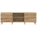 Meuble TV en Chêne Artisan - 150x30x50 cm - Fabriqué en Bois Aggloméré