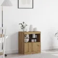 Buffet  avec lumières LED Chêne Artisan 60x37x67 cm
