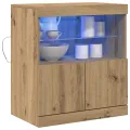 Buffet  avec lumières LED Chêne Artisan 60x37x67 cm