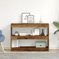 Bibliothèque/Paravent  en bois vieilli, 100x30x72 cm, Fabriqué en bois reconstitué