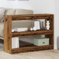Bibliothèque/Paravent  en bois vieilli, 100x30x72 cm, Fabriqué en bois reconstitué
