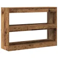 Bibliothèque/Paravent  en bois vieilli, 100x30x72 cm, Fabriqué en bois reconstitué
