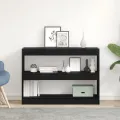 Bibliothèque / Cloison  Noir Chêne 100x30x72 cm Bois d'ingénierie