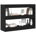 Bibliothèque / Cloison  Noir Chêne 100x30x72 cm Bois d'ingénierie