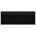 Meubles TV  avec éclairage LED 2 pcs Chêne noir 80x30x30 cm