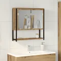 Armoire à miroir de salle de bain Chêne artisanal 60x16x60 cm Bois d'ingénierie