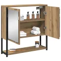 Armoire à miroir de salle de bain Chêne artisanal 60x16x60 cm Bois d'ingénierie
