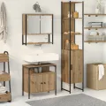 Ensemble meuble de salle de bain en chêne artisan, fait en bois d'ingénierie