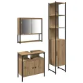 Ensemble meuble de salle de bain en chêne artisan, fait en bois d'ingénierie