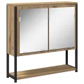 Ensemble meuble de salle de bain en chêne artisan, fait en bois d'ingénierie