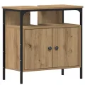 Ensemble meuble de salle de bain en chêne artisan, fait en bois d'ingénierie