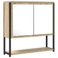 Meuble de salle de bain miroir  Chêne Sonoma 60x16x60 cm en bois d'ingénierie