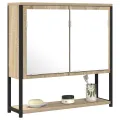 Meuble de salle de bain miroir  Chêne Sonoma 60x16x60 cm en bois d'ingénierie