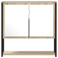 Meuble de salle de bain miroir  Chêne Sonoma 60x16x60 cm en bois d'ingénierie