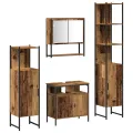 Ensemble de meubles de salle de bain 4 pièces en bois ancien, bois d'ingénierie