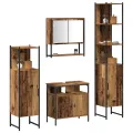 Ensemble de meubles de salle de bain 4 pièces en bois ancien, bois d'ingénierie