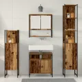 Ensemble de meubles de salle de bain 4 pièces en bois ancien, bois d'ingénierie