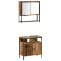 Ensemble de meubles de salle de bain 4 pièces en bois ancien, bois d'ingénierie