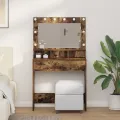 Table de coiffeuse  Chêne fumé Bois d'ingénierie 75.5 x 41 x 135 cm