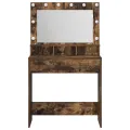 Table de coiffeuse  Chêne fumé Bois d'ingénierie 75.5 x 41 x 135 cm