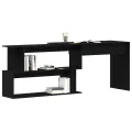 Bureau  Noir Chêne 200x50x76 cm en bois d'ingénierie