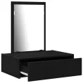 Table de Maquillage Murale Chêne Noir 60x40x70 cm