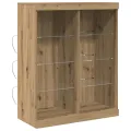 Buffet avec lumières LED Chêne Artisan 41x37x100 cm
