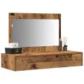 Table de maquillage murale - Bois vintage - 100x40x70 cm