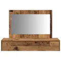 Table de maquillage murale - Bois vintage - 100x40x70 cm
