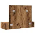 Table de maquillage murale - Bois vintage - 100x40x70 cm