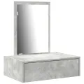 Table de maquillage murale gris béton 60x40x70 cm