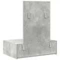Table de maquillage murale gris béton 60x40x70 cm
